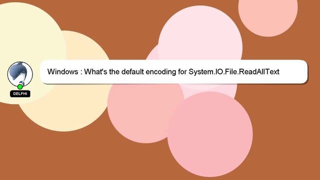 Windows : What's the default encoding for System.IO.File.ReadAllText смотреть онлайн