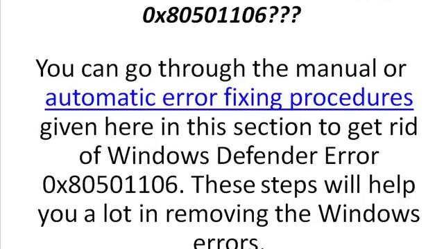 Fix Windows Defender Error 0x80501106 смотреть онлайн