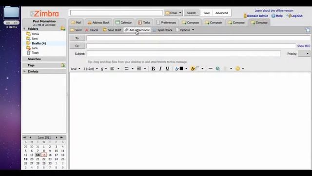 Zimbra 6 Adding Attachments смотреть онлайн