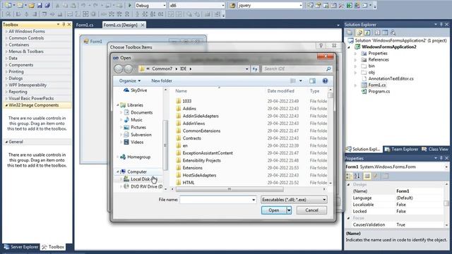 Visual Studio Toolbox Windows Forms смотреть онлайн