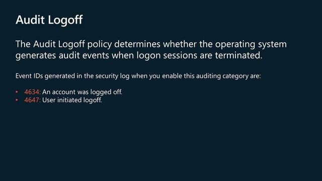 Windows Server Advanced Security Auditing: Logon Logoff Policies смотреть онлайн