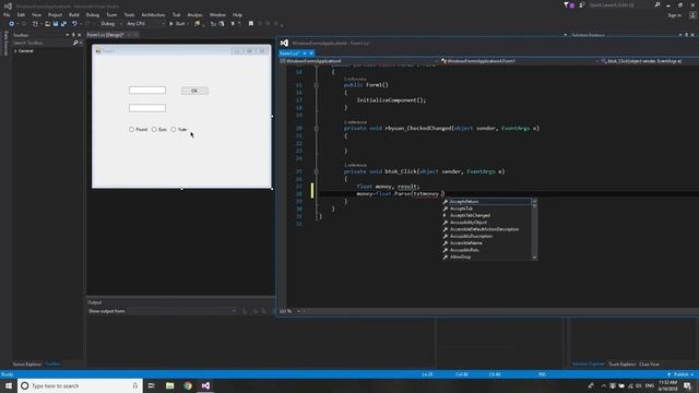 Visual Studio C#: Window Form Application"Radio Button" смотреть онлайн