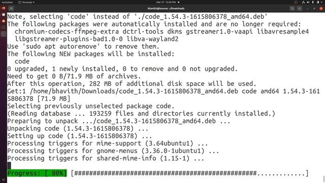 Install VS code in Ubuntu смотреть онлайн