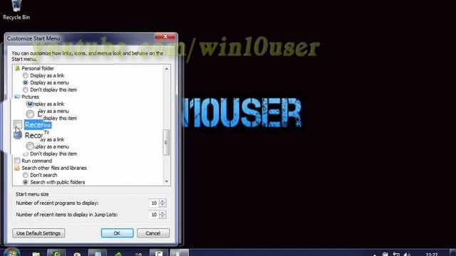 Windows 7 Ultimate Tips : How to show or hide recent items in start menu смотреть онлайн