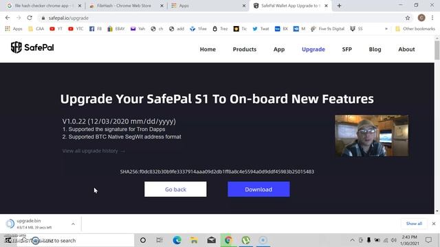 Safepal upgrade.bin sha256 checksum example смотреть онлайн