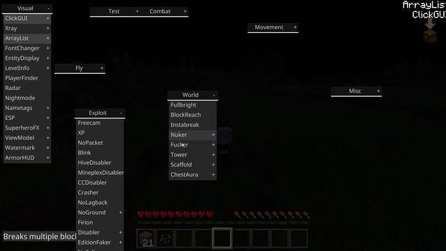 Minecraft Windows 10 Bedrock Edition Zephyr Hacked Client Version 1.17.10 смотреть онлайн