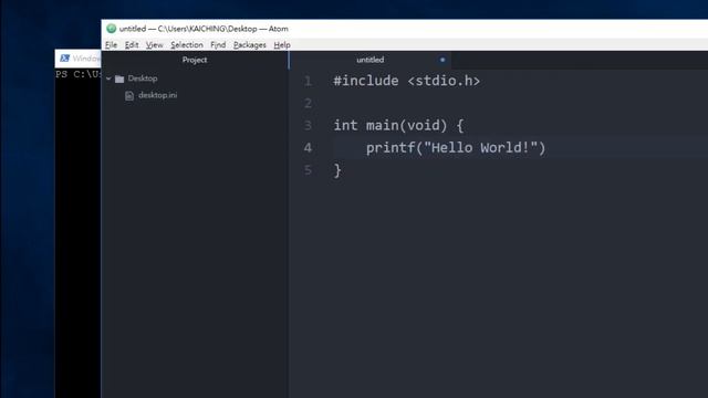 Hello World! - Using C, GCC and Atom on Windows 10 смотреть онлайн