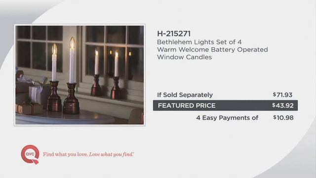 Bethlehem Lights Set of 4 Warm Welcome Battery Op. Window Candles on QVC смотреть онлайн