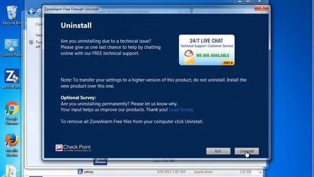 How to Uninstall ZoneAlarm Free Firewall 2014 in Windows 7? смотреть онлайн