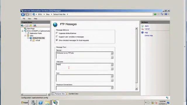 How to setup the Exit message in IIS for an FTP site on a Windows 2008 R2 server смотреть онлайн