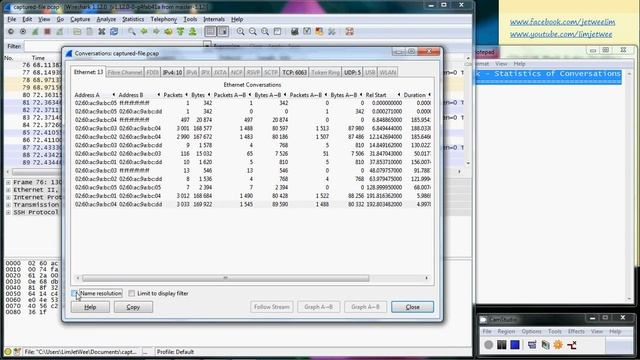 WireShark - Statistics Of Conversations смотреть онлайн