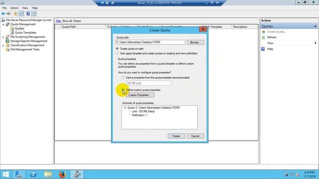 How to configure FSRM Quota in server 2012 r2 ( Bangla ) смотреть онлайн