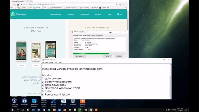 How To Install Whats app on Windows 10,8,xp смотреть онлайн