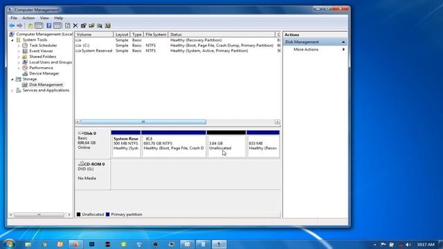 How To Partition Window 7 Operating System Using Disk Management смотреть онлайн