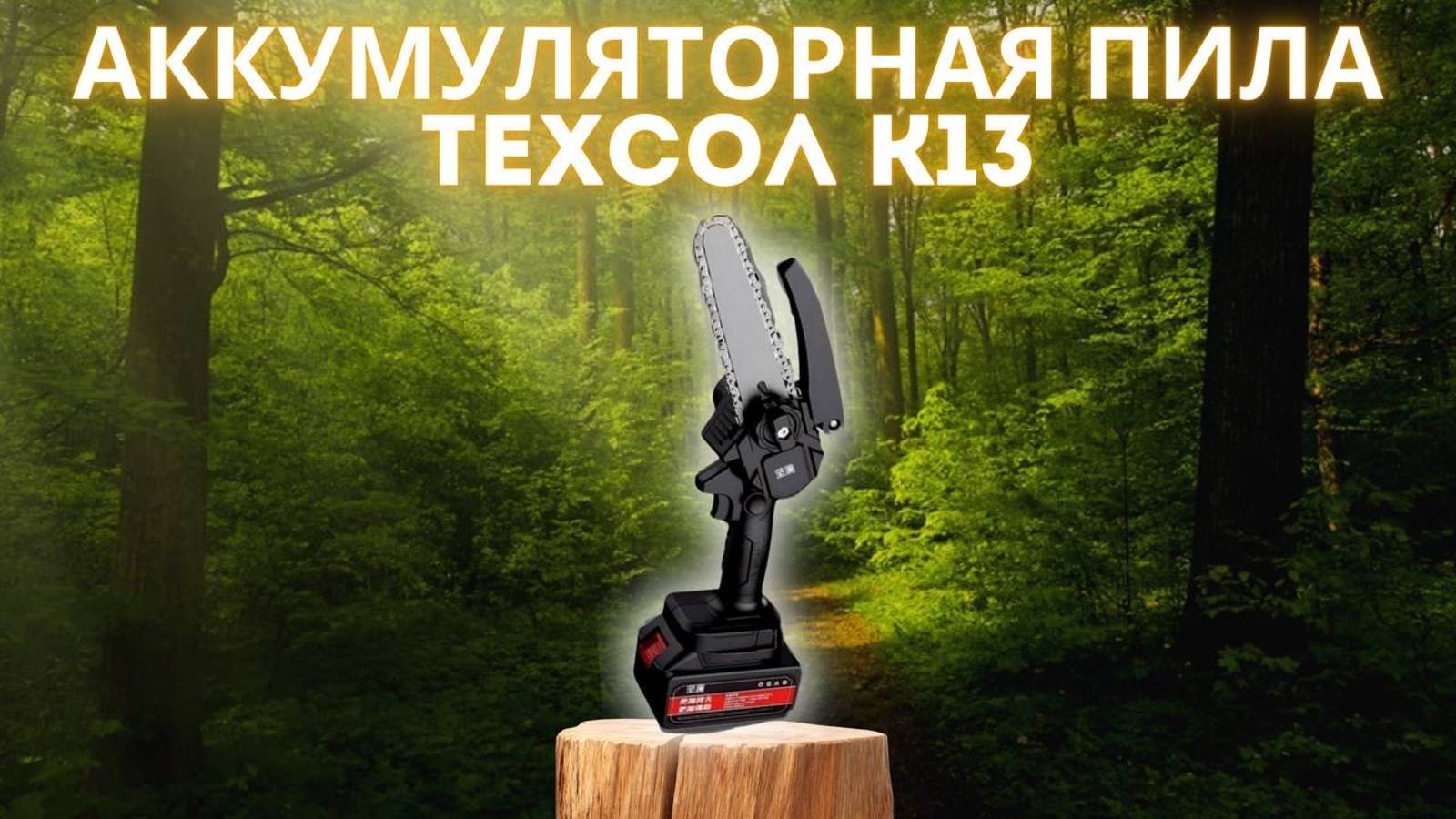 Цепная аккумуляторная ручная мини пила АКБ ТЕХСОЛ К13