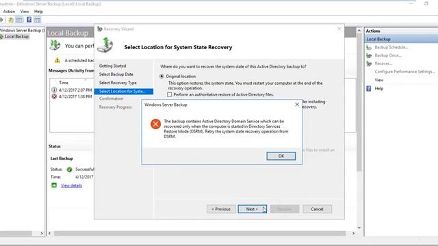 44 MCSA 2016 Disaster Recovery System State Backup By Eng Abeer Hosni Arabic смотреть онлайн