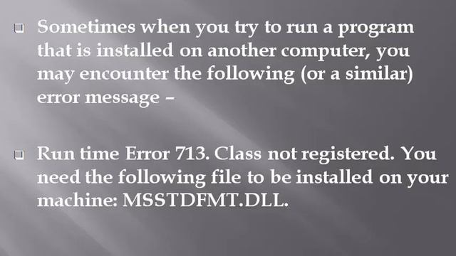 How to Install and register MSSTDFMT.DLL on your Computer смотреть онлайн