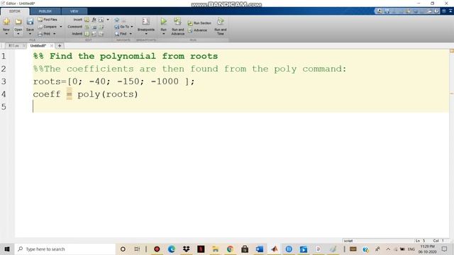 ROOTS, POLYNOMIAL, TRANFER FUNCTION - MATLAB смотреть онлайн
