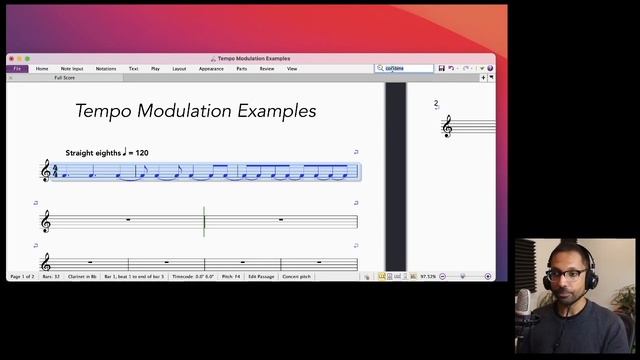 How to write metric or tempo modulations in Sibelius смотреть онлайн