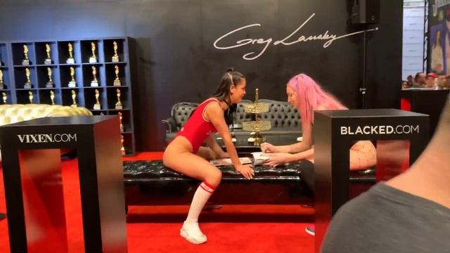 AEE 2019 - Day 4 - Nicolette Shea, Vixen and Brazzers booth смотреть онлайн