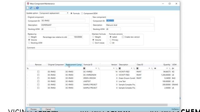 Release 4.38 Mass Component Maintenance - formula manufacturing software смотреть онлайн