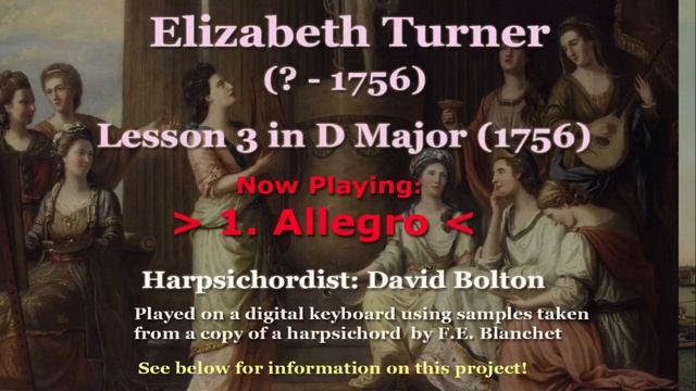 Elizabeth Turner (? - 1756) Lesson 3 For Harpsichord, In D Major
