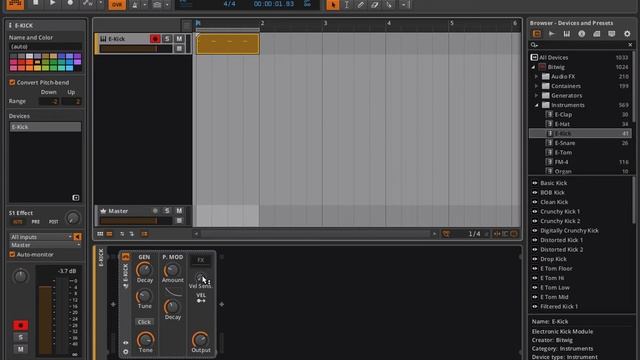 Bitwig Studio & Music Production Course - 5.04 - E-Kick смотреть онлайн