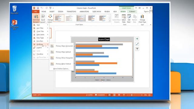 How to use Gridlines in Column (Vertical Bar) Graphs in PowerPoint 2013 смотреть онлайн