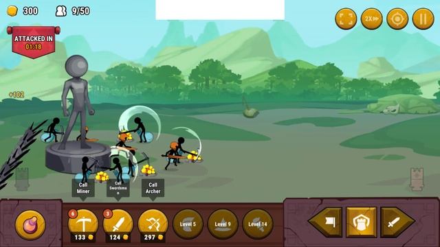 Stick War - Stickman Battle - Gameplay Walkthrough Stage Levels 1-4 (iOS, Android) смотреть онлайн