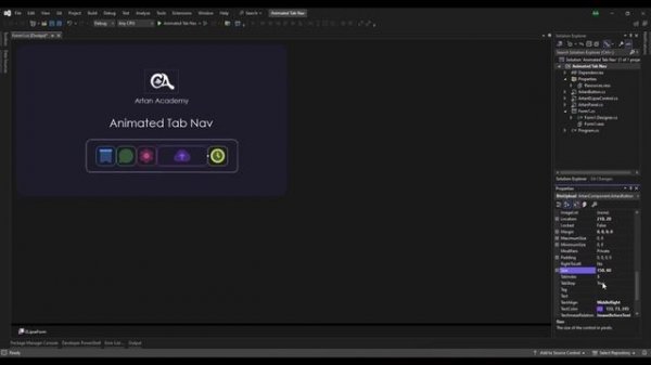 C# Creating Animated Tab Navbar in Windows Form Application C#
