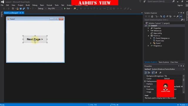 Linking Button for New Window Form | Visual Studio C# | Aadhi's View смотреть онлайн