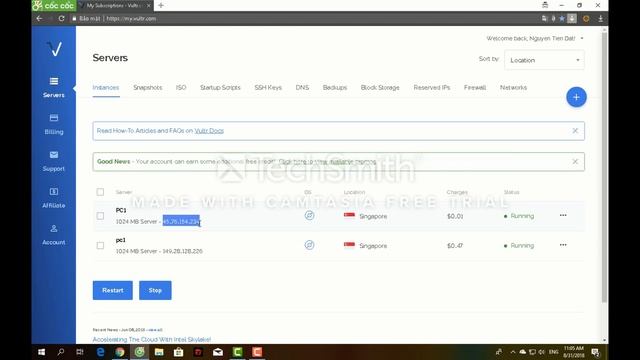 Vlogs 6 - Cài Đặt - Máy tính Ảo VPS -SSD 25GB-Ram 1GB - 5$/tháng смотреть онлайн