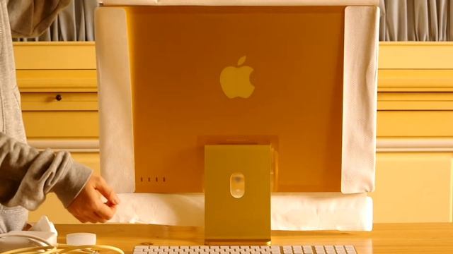 iMac M1 yellow 언박싱. 누렁이탄생. 아이맥 노란색 смотреть онлайн