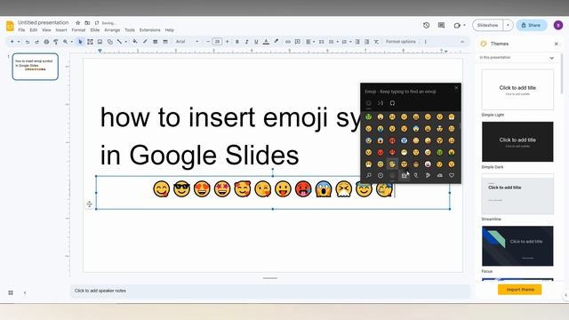 how to insert emoji symbol in Google Slides смотреть онлайн