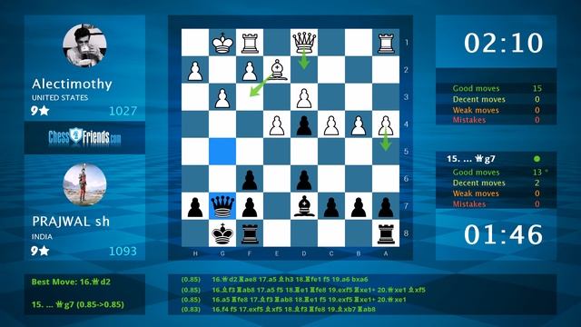 Chess Game Analysis: Alectimothy - PRAJWAL sh : 0-1 (By ChessFriends.com) смотреть онлайн