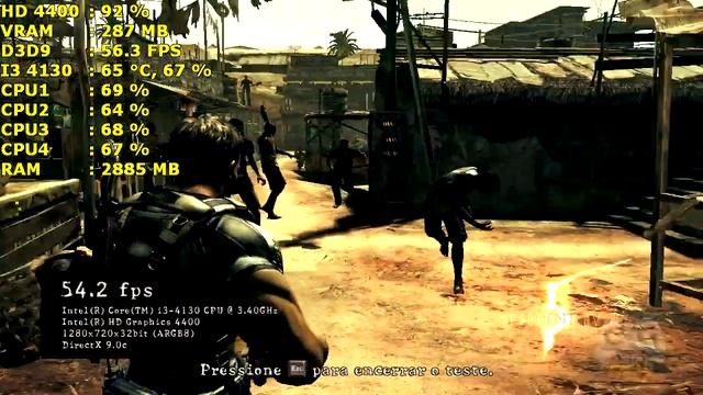 Resident Evil 5 Gameplay Teste Intel HD Graphics смотреть онлайн