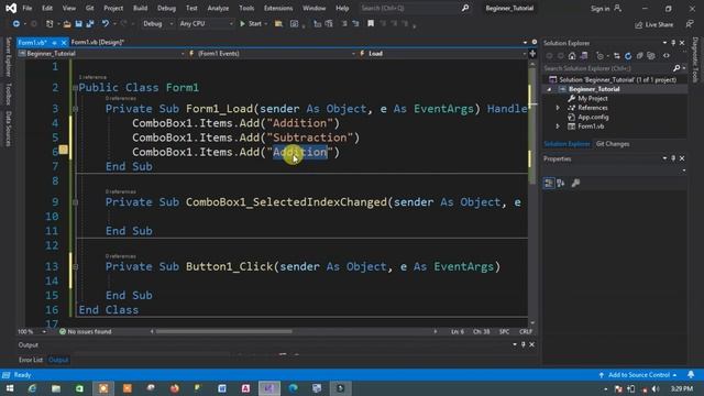 Lesson 4 How to work with ComboBox in Visual Basic 4 смотреть онлайн