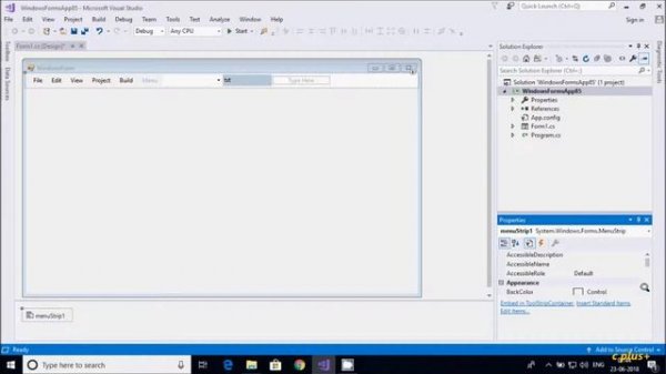 MenuStrip Control in C# Windows Forms