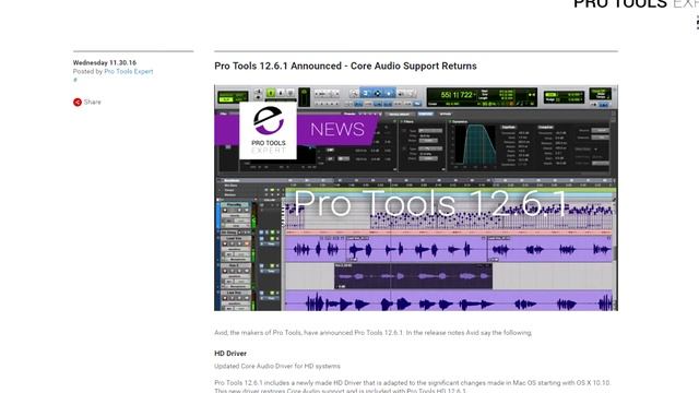 Pro Tools 12.6.1 Core Audio Support Returns смотреть онлайн