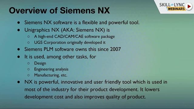 Industry Standard Plastic Design Overview of Siemens NX (Part - 1) | Skill-Lync | Workshop смотреть онлайн