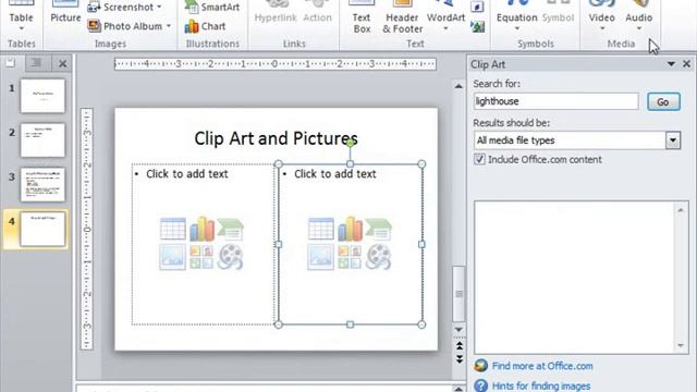 PowerPoint 2010 Tutorial Inserting Clip Art and Pictures Microsoft Training Lesson 5.1 смотреть онлайн