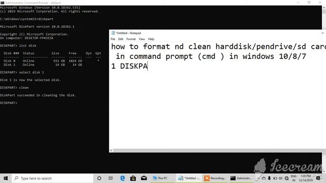 how to clean pen drive in command prompt in windows 10/8/7 ( clean hard disk ND SD card ) смотреть онлайн
