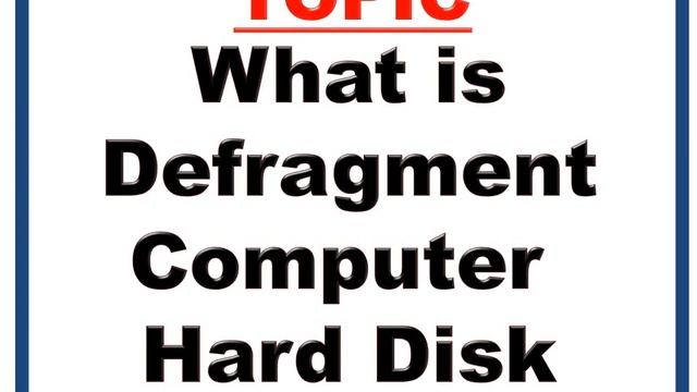What is Defragment Computer Hard disk O LEVEL M4 3 R4 INTRODUCTION TO ICT RESOURCES смотреть онлайн