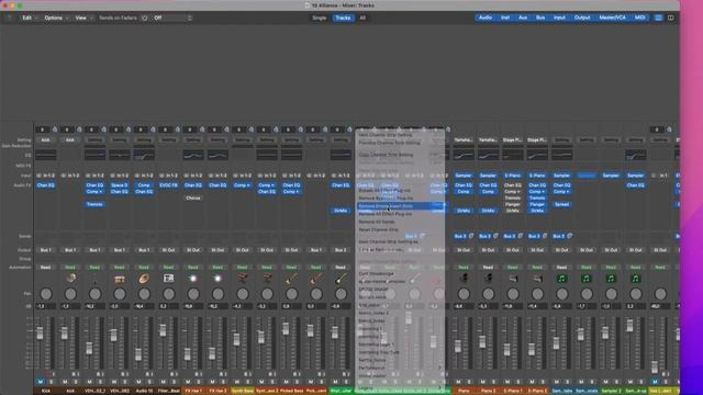 LOGIC MIXER - COMPACT EMPTY SPACES - SORT EFFECTS - BYPASS ALL PLUG-IN - REMOVE ALL SENDS смотреть онлайн
