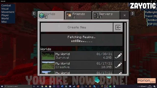 Minecraft Windows 10 Bedrock Edition Horion Hacked Client Version - AFTER PATCH! смотреть онлайн
