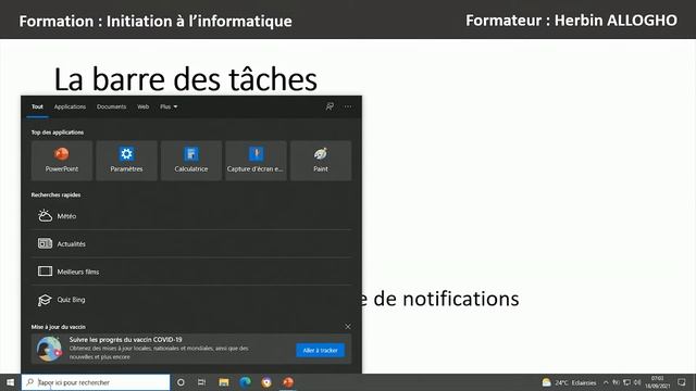 💻 1/10 : Présentation du bureau de Windows, la barre des tâches смотреть онлайн