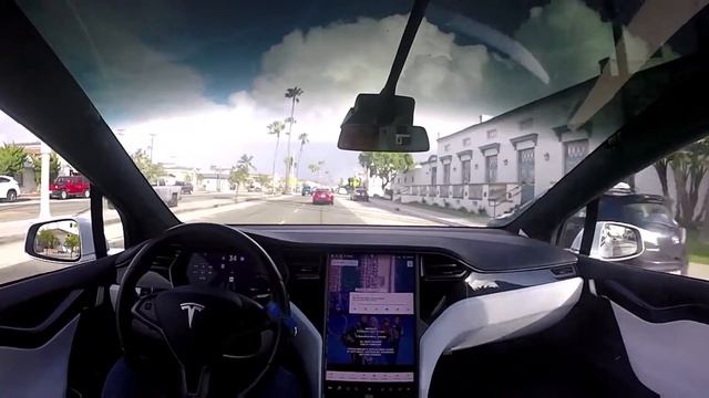 Newport Beach Tesla Model X Autopilot Self Driving смотреть онлайн
