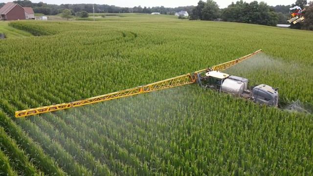 Applying Fungicide to a Corn Field in Kentucky with a Hagie Sprayer смотреть онлайн