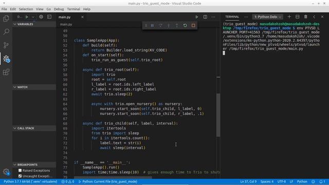 Kivy 1.x.x can work with Trio! Trio's "Guest Mode" ! смотреть онлайн