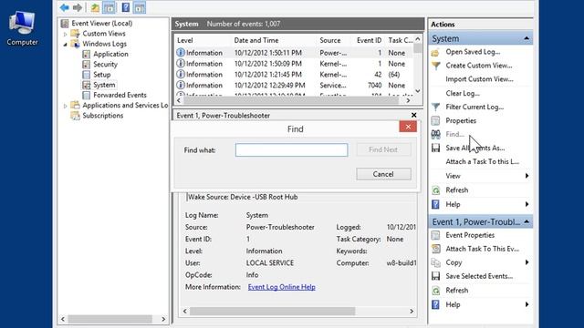 Windows 8.0 Professional - Search for a Specific Event in Event Viewer смотреть онлайн